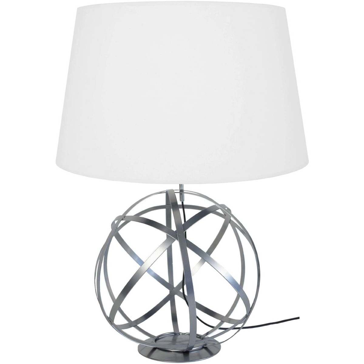 Casa Lámparas de escritorio Tosel lámpara de la sala de estar redondo metal aluminio y blanco Plata