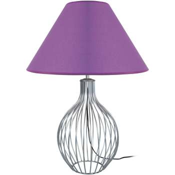 Casa Lámparas de escritorio Tosel lámpara de la sala de estar redondo metal aluminio y violeta Plata