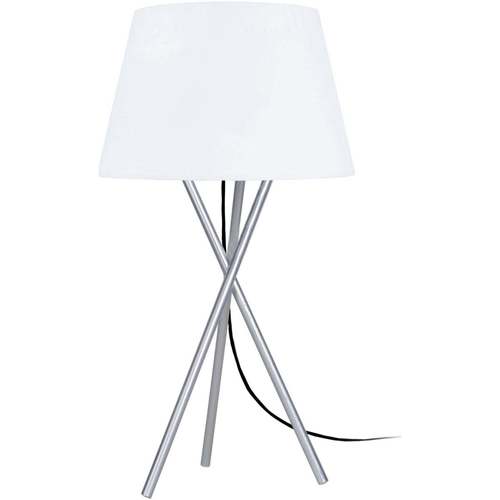 Casa Lámparas de escritorio Tosel lámpara de noche redondo metal aluminio y blanco Plata