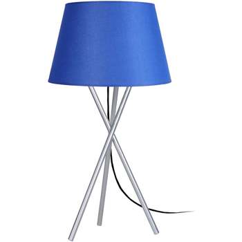 Casa Lámparas de escritorio Tosel lámpara de noche redondo metal aluminio y azul Plata