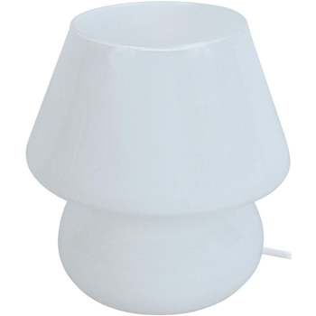 Casa Lámparas de escritorio Tosel lámpara de noche redondo vidrio blanco Blanco