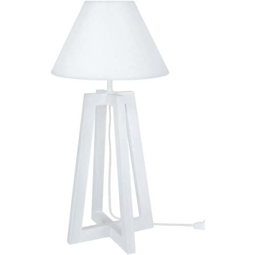 Casa Lámparas de escritorio Tosel lámpara de noche redondo madera blanco Blanco