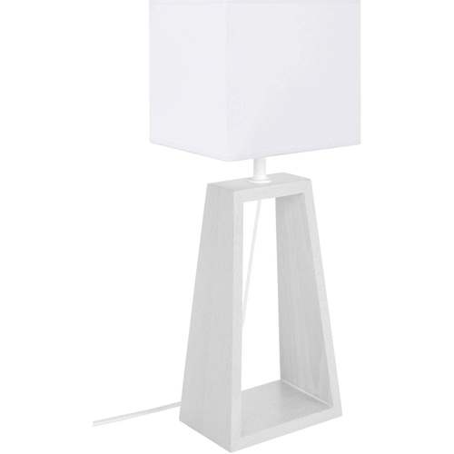 Casa Lámparas de escritorio Tosel lámpara de noche redondo madera blanco Blanco