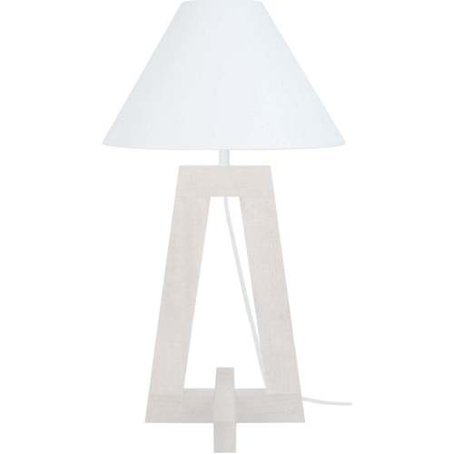 Casa Lámparas de escritorio Tosel Lámpara de Mesa redondo madera blanco Blanco