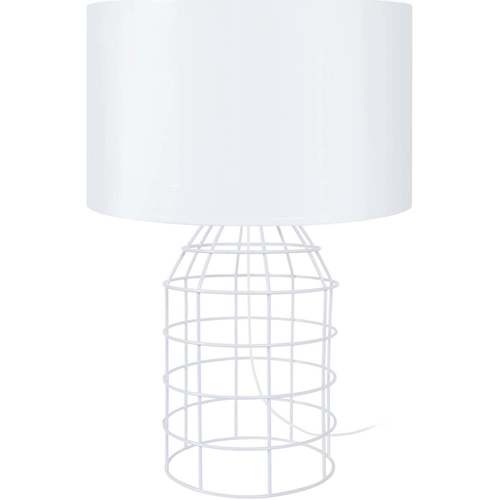 Casa Lámparas de escritorio Tosel Lámpara de Mesa redondo metal blanco Blanco