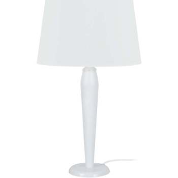 Casa Lámparas de escritorio Tosel lámpara de noche redondo metal y madera blanco Blanco