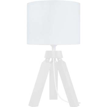 Casa Lámparas de escritorio Tosel lámpara de noche redondo madera blanco marfil Blanco
