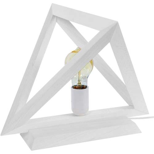 Casa Lámparas de escritorio Tosel Lámpara de Mesa cuadrado madera blanco marfil Blanco