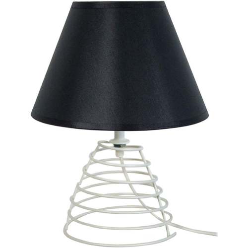 Casa Lámparas de escritorio Tosel lámpara de noche redondo metal blanco marfil y negro Blanco