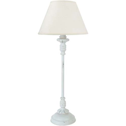 Casa Lámparas de escritorio Tosel lámpara de noche redondo metal blanco y crudo Blanco