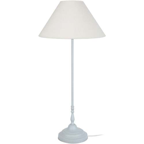 Casa Lámparas de escritorio Tosel lámpara de noche redondo metal blanco y crudo Blanco