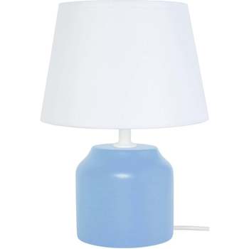 Tosel lámpara de noche redondo madera azul y blanco Azul