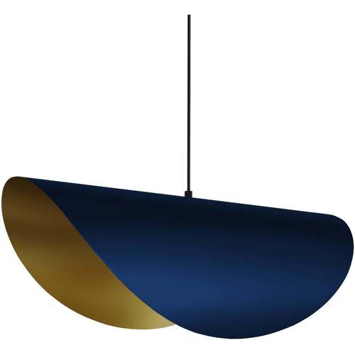 Casa Lámparas de techo Tosel Lámpara colgante oval metal azul y oro Azul
