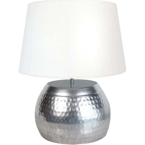 Casa Lámparas de escritorio Tosel lámpara de la sala de estar redondo metal cromo y crudo Plata