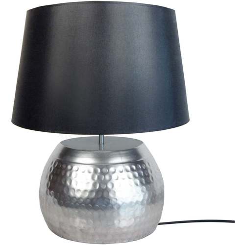 Casa Lámparas de escritorio Tosel lámpara de la sala de estar redondo metal cromo y negro Plata