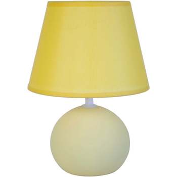 Casa Lámparas de escritorio Tosel lámpara de noche redondo madera crema y amarillo Beige