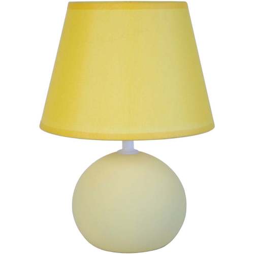 Casa Lámparas de escritorio Tosel lámpara de noche redondo madera crema y amarillo Beige