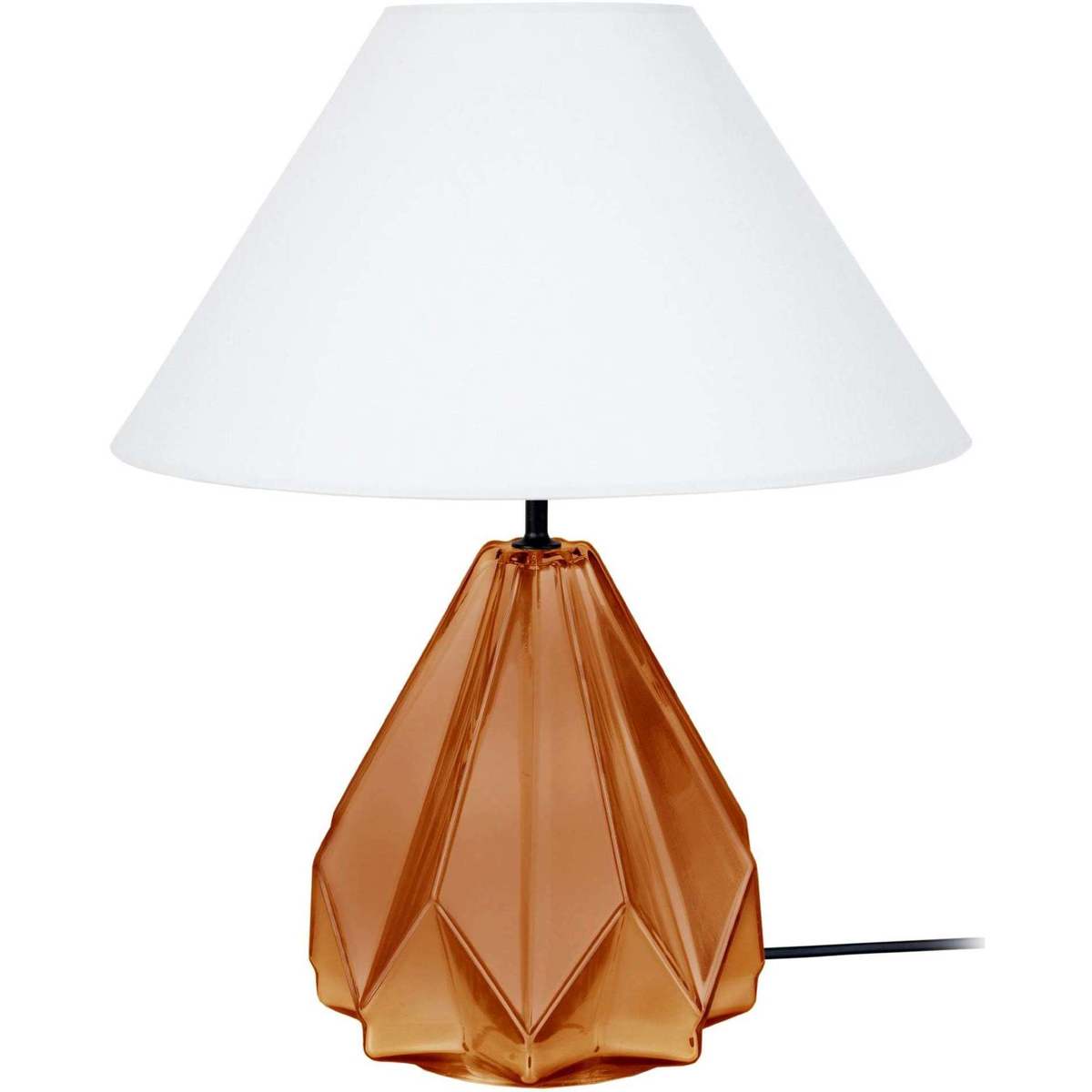 Casa Lámparas de escritorio Tosel lámpara de la sala de estar redondo vidrio cobre y blanco Naranja