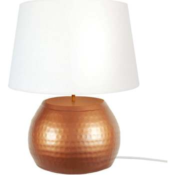 Casa Lámparas de escritorio Tosel lámpara de la sala de estar redondo metal cobre y crudo Naranja