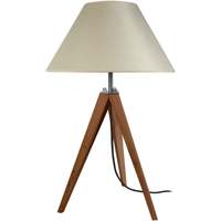 Casa Lámparas de escritorio Tosel lámpara de noche redondo madera oscura y crema Marrón