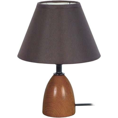 Casa Lámparas de escritorio Tosel lámpara de noche redondo madera oscuro y marrón Marrón