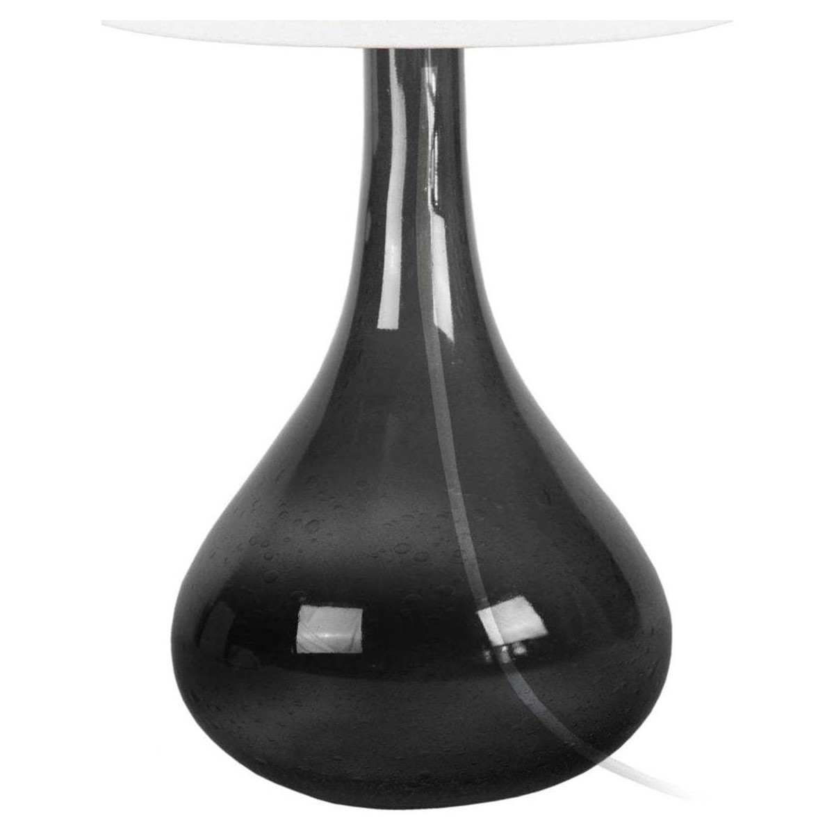 Casa Lámparas de escritorio Tosel lámpara de noche redondo vidrio ahumado y blanco Negro
