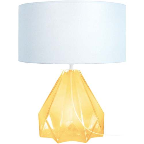 Casa Lámparas de escritorio Tosel lámpara de la sala de estar redondo vidrio amarillo y blanco Amarillo