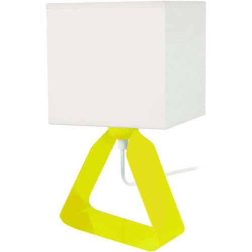 Casa Lámparas de escritorio Tosel lámpara de noche cuadrado metal amarillo y blanco Amarillo