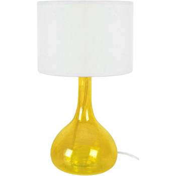 Casa Lámparas de escritorio Tosel lámpara de noche redondo vidrio amarillo y blanco Amarillo