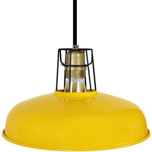Casa Lámparas de techo Tosel Lámpara colgante redondo metal amarillo y negro Amarillo