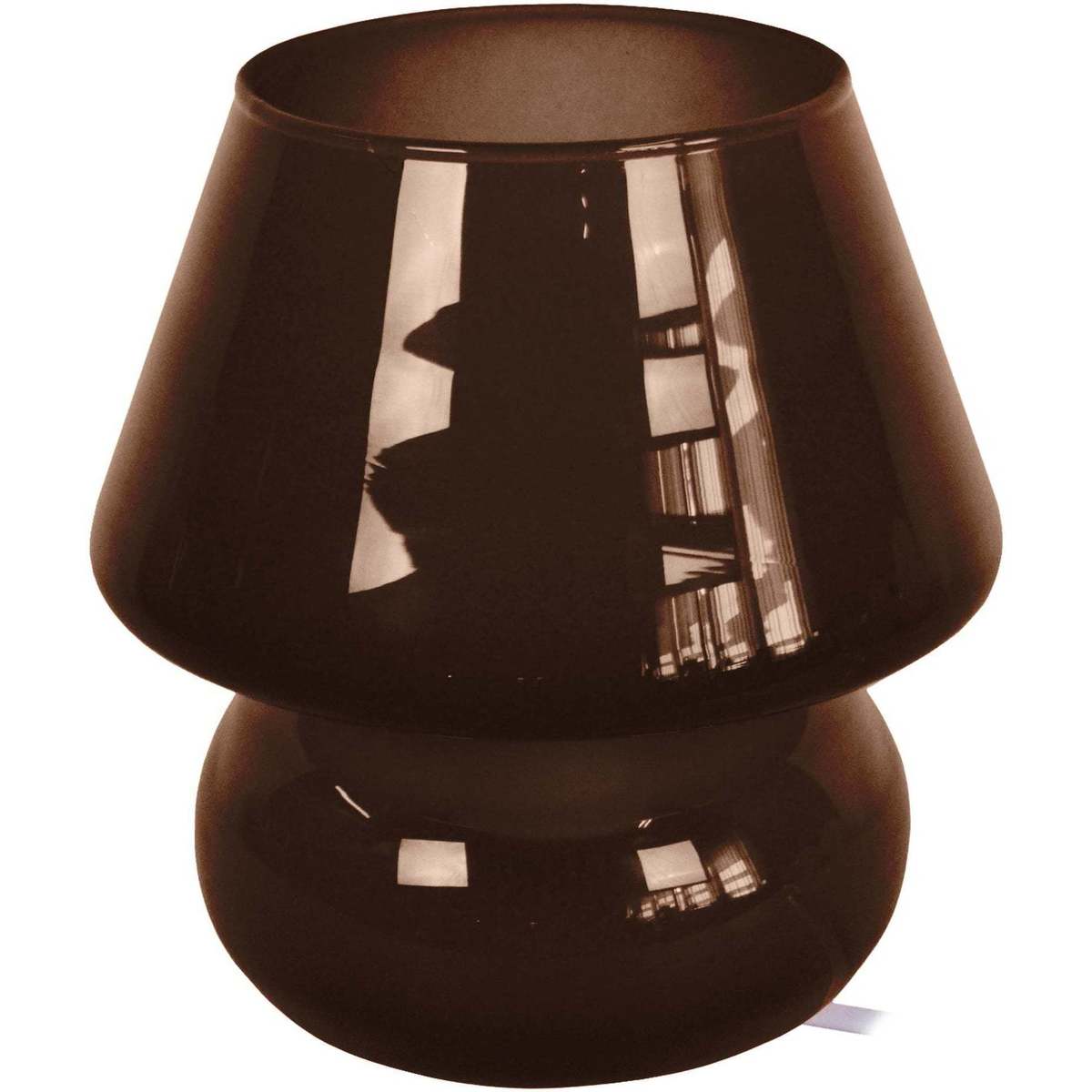 Casa Lámparas de escritorio Tosel lámpara de noche redondo vidrio castaño Marrón