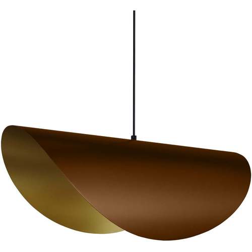 Casa Lámparas de techo Tosel Lámpara colgante oval metal marrón y dorado Marrón