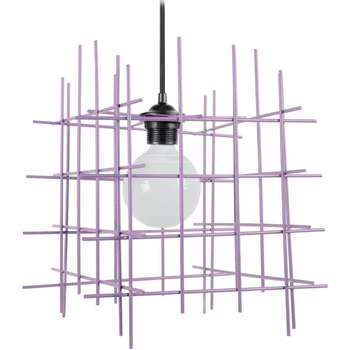 Casa Lámparas de techo Tosel Lámpara colgante cuadrado metal Color de malva Violeta