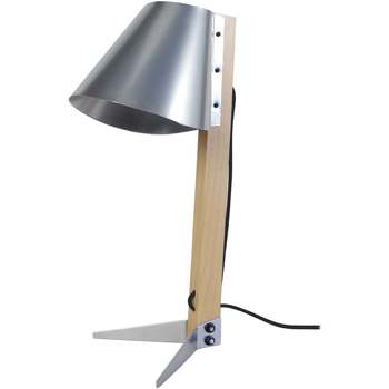 Casa Lámparas de escritorio Tosel Lámpara de escritorio redondo madera natural y aluminio Beige