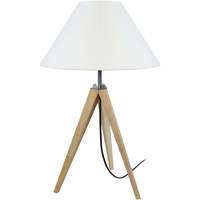 Casa Lámparas de escritorio Tosel lámpara de noche redondo madera Natural y crudo Beige