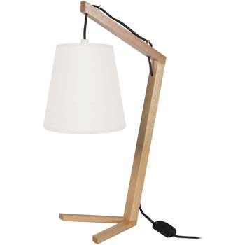Casa Lámparas de escritorio Tosel lámpara de noche redondo madera Natural y crudo Beige