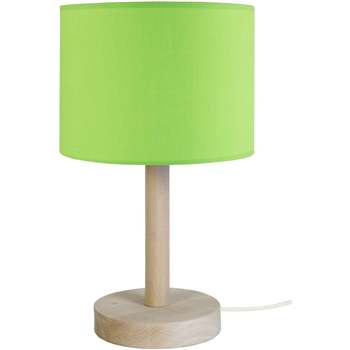 Casa Lámparas de escritorio Tosel lámpara de noche redondo madera natural y verde Beige