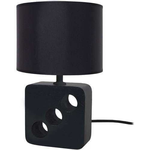 Casa Lámparas de escritorio Tosel lámpara de noche redondo madera negro Negro