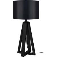 Casa Lámparas de escritorio Tosel lámpara de noche redondo madera negro Negro