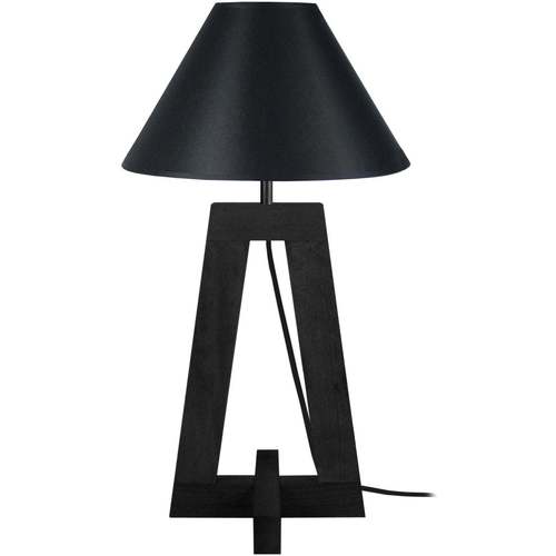 Casa Lámparas de escritorio Tosel Lámpara de Mesa redondo madera negro Negro