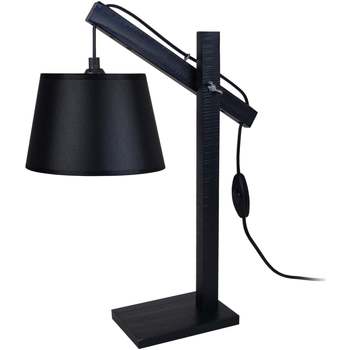 Casa Lámparas de escritorio Tosel Lámpara de escritorio redondo madera negro Negro