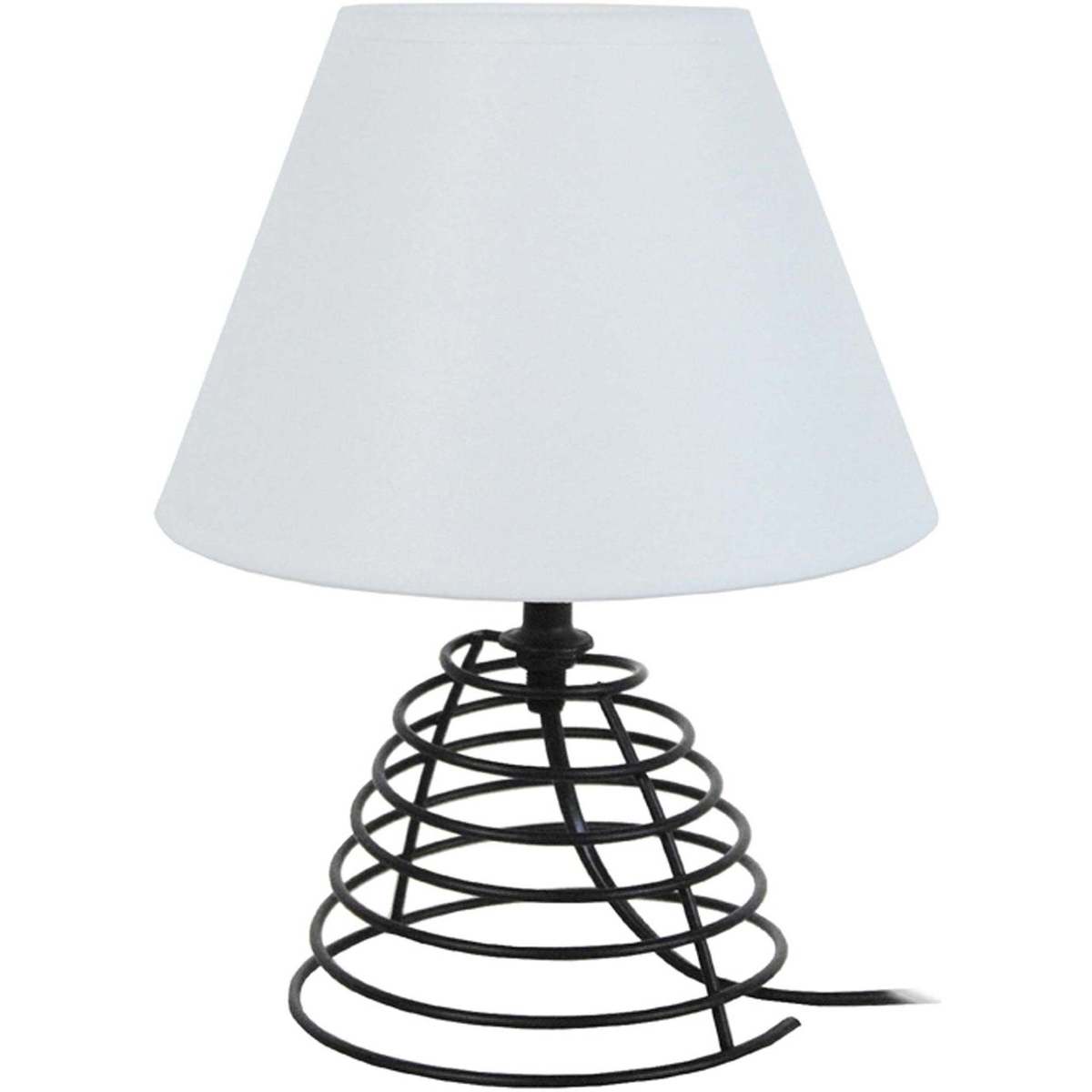 Casa Lámparas de escritorio Tosel lámpara de noche redondo metal en blanco y negro Negro