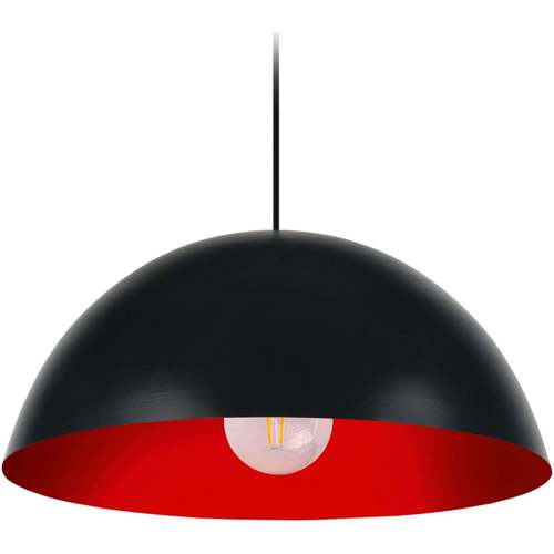 Casa Lámparas de techo Tosel Lámpara colgante redondo metal negro y rojo Negro
