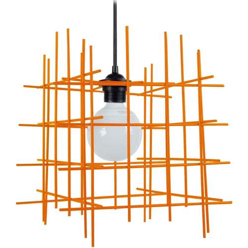 Casa Lámparas de techo Tosel Lámpara colgante cuadrado metal naranja Naranja
