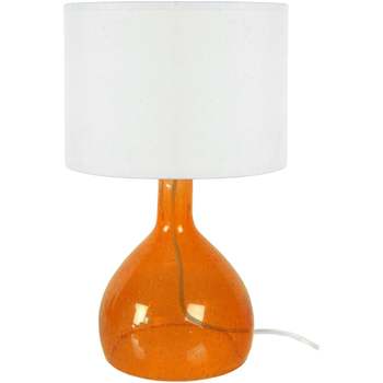Casa Lámparas de escritorio Tosel lámpara de noche redondo vidrio naranja y blanco Naranja