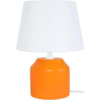 Casa Lámparas de escritorio Tosel lámpara de noche redondo madera naranja y blanco Naranja