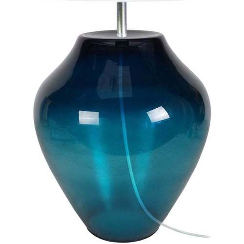 Casa Lámparas de escritorio Tosel Lámpara de Mesa redondo vidrio petróleo y blanco Azul