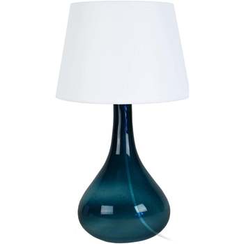 Casa Lámparas de escritorio Tosel lámpara de noche redondo vidrio petróleo y blanco Azul