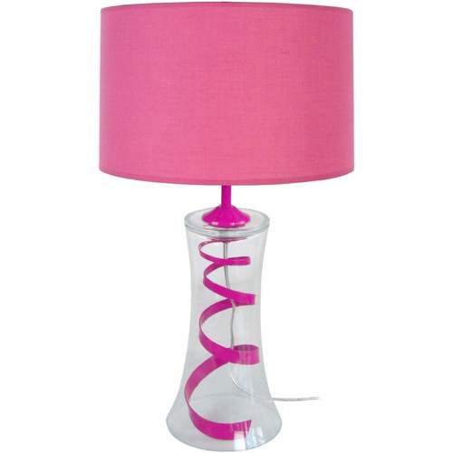 Casa Lámparas de escritorio Tosel Lámpara de Mesa redondo vidrio rosado Rosa