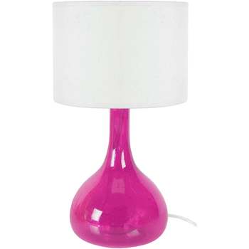Casa Lámparas de escritorio Tosel lámpara de noche redondo vidrio rosa y blanco Rosa